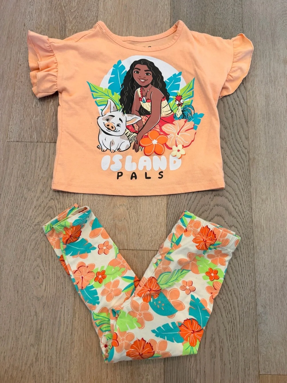Disney Moana 2 Girls Peach 'Island Pals' Matching Set